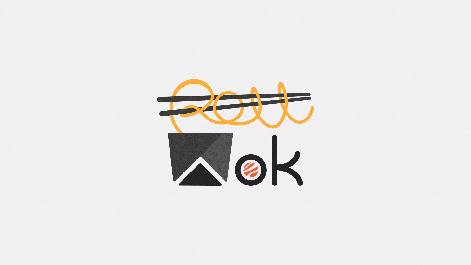 Разработка логотипа суши-бара «Roll Wok Club» в Ермолино